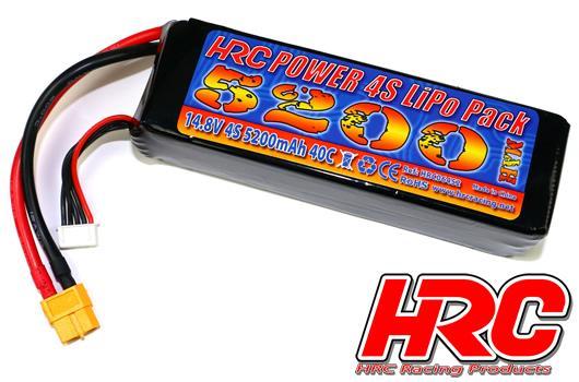 HRC Racing - HRC06452X - Batteria - LiPo 4S - 14.8V 5200mAh 40C - XT60 Connettore 139x44x31mm