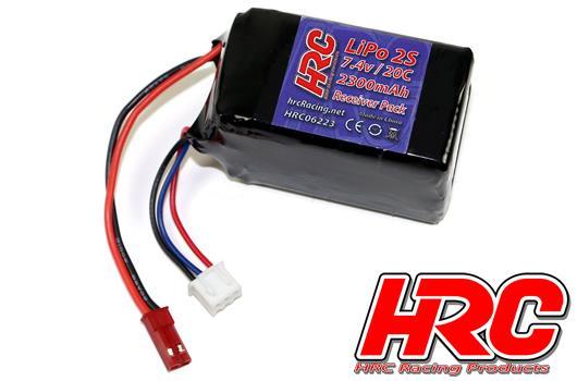 HRC Racing - HRC06223HB - Batteria - LiPo 2S - 7.4V 2300mAh 20C - No Case - Pacco ricevente - Hump Style - BEC Connettore 33.5*32*55mm
