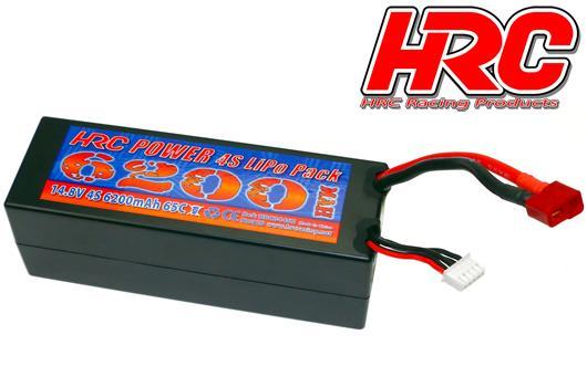 HRC Racing - HRC04462D - Accu - LiPo 4S - 14.8V 6200mAh 65C/110C - Hard Case - Prise Ultra-T 48x47x138mm