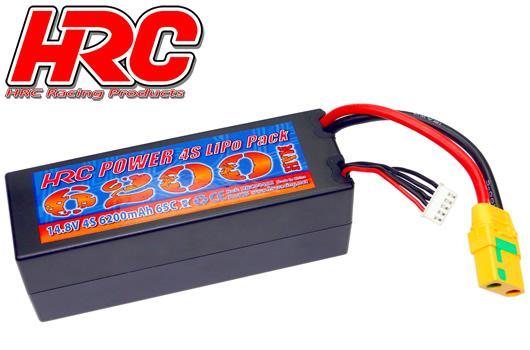 HRC Racing - HRC04462X - Battery - LiPo 4S - 14.8V 6200mAh 65C/110C - Hard Case - XT90AS  48x47x138mm