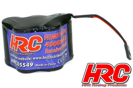 HRC Racing - HRC05549H - Accu - 5 Eléments - Accu récepteur - 6V NiMH 4900mAh Sub-C - pyramide - JR