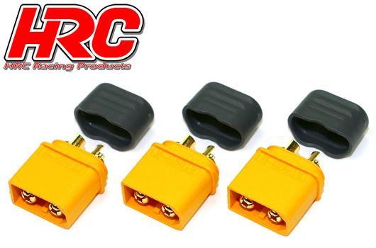 HRC Racing - HRC9094PA - Connettori - XT60 con protezione - maschi (3 pezzi) - Gold