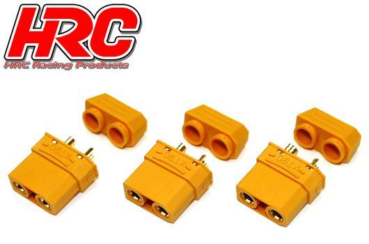 HRC Racing - HRC9097PA - Connettori - XT90 con protezione - femmina (3 pezzi) - Gold