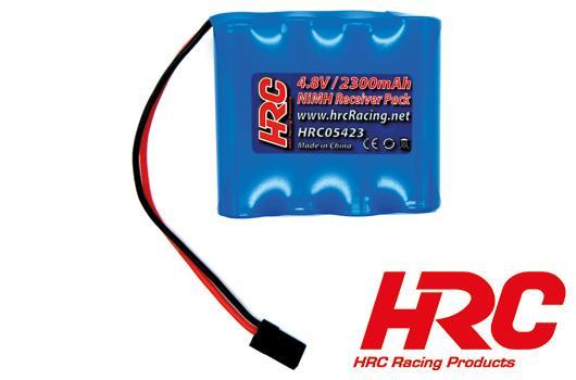 HRC Racing - HRC05423F - Accu - 4 Eléments - Accu récepteur - 4.8V 2300mAh NiMH - AA plat - prise JR 52x58x10mm