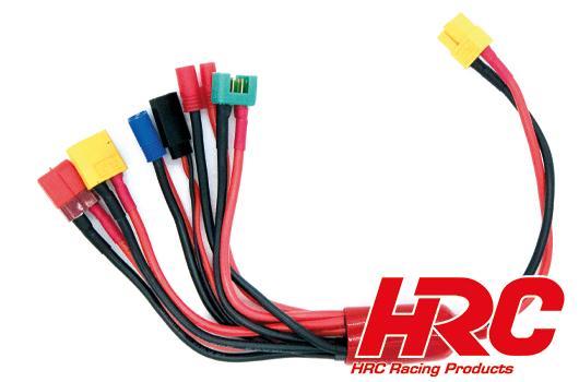 HRC Racing - HRC9624-6 - Charger Lead - Gold - XT60 Charger Plug to EC3 / MPX / XT60 / CT4 / Ultra T / Receiver UNI (FUT & JR) Plug - 600mm