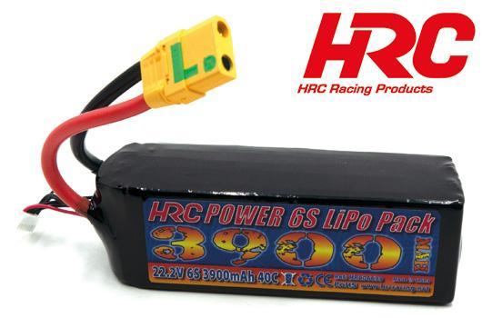 HRC Racing - HRC06639X - Battery - LiPo 6S - 22.2V 3900mAh 40C - No Case - XT90AS  135x48x43mm
