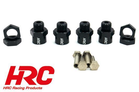HRC Racing - HRC1059A - Adaptateur de roue - 12mm à 17mm - 10mm Offset - anodizé noir (4 pces)