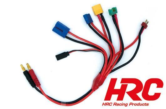 HRC Racing - HRC9124B3 - Câble de charge - doré - Multi 4mm Bullet à EC3 / MPX / XT60 / EC5 / Ultra T / Accu récepteur UNI (FUT & JR) - 300mm - Gold