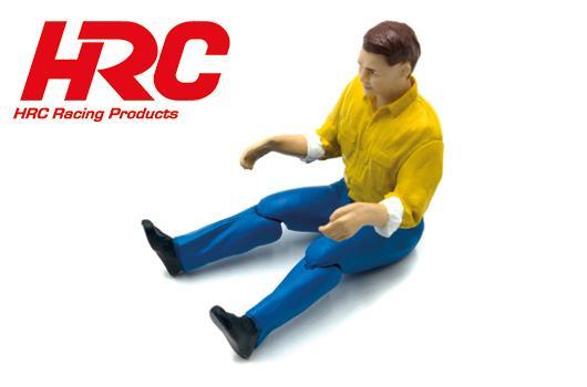 HRC Racing - HRC25266Y - Parties du corps - 1/10 Crawler - Pilote 64×80mm combinaison jaune, pantalon bleu - jambes mobiles