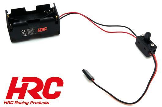 HRC Racing - HRC9271AJ - Boitier de piles - AA - 4 éléments - Carré - avec connecteur JR et interrupteur