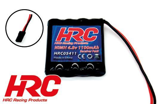 HRC Racing - HRC05411F - Akku - 4 Zellen AAA - HRC 1100 - Empfänger Akku - 4.8V 1100mAh - flach - JR Stecker