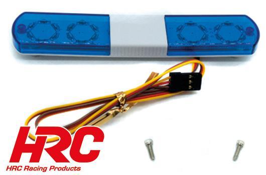 HRC Racing - HRC8733NB - Set d'éclairage - 1/10 TC/Drift - LED - Prise JR - Barre de toit Police V3 Etroit (Bleu / Bleu)