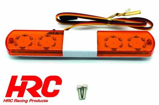 HRC Racing - HRC8733NO - Set di illuminazione - 1/10 TC/Drift - LED - JR Connetore - Barra di tetto Soccorso V3 Narrow (Arancioni / Arancioni)
