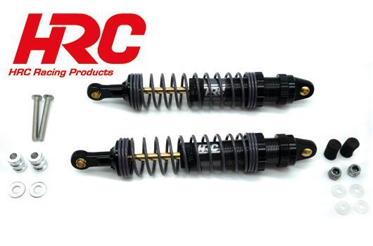 HRC Racing - HRC28027B-GM - Option Part - 1/10 Crawler - Set di ammortizzatori - Alluminio - 110mm * 18mm - Nero / Gun Metal (2 pezzi)