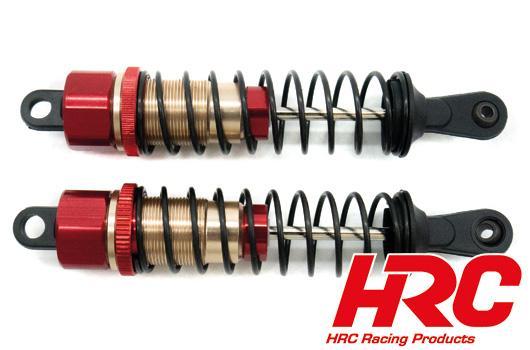 HRC Racing - HRC15-X003RE - Option part - Dirt Striker & Scrapper -Alum.F/R Shock absorber (2 pcs) - red 117x20mm