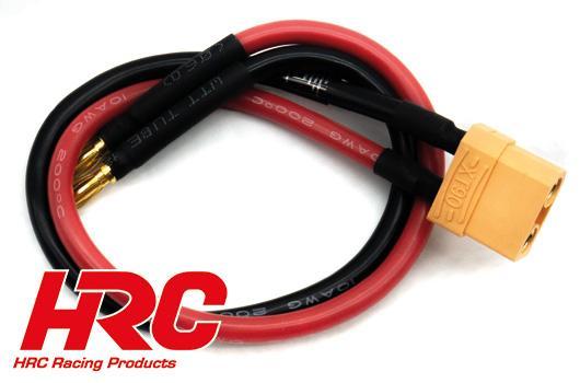 HRC Racing - HRC9128-XT90 - Cable de charge - XT90 (F) à 4mm Bullet (M) - 300mm 10AWG - Gold (pour alimentation)