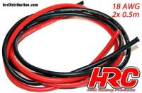Cavo  - 18 AWG / 0.8mm2 - Argento (150 x 0.08) - Rosso and Nero (0.5m ogni)