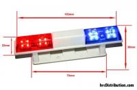 Light Kit - 1/10 TC/Drift - LED - JR Plug - Police Roof Long Lights V2 - 6 Flashing Modes (Blue / Red)