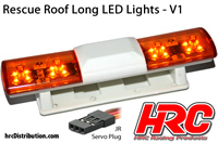 Set d'éclairage - 1/10 TC/Drift - LED - Prise JR - Barre de toit Secours V1 - 6 modes de clignotement (Orange / Orange)