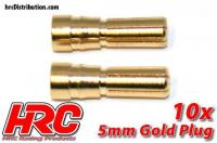 Connettori - 5.0mm - maschi (10 pzi) - Gold