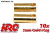 Connector - 5.0mm - Female (10 pcs) - Gold