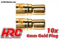 Connector - 6.0mm - Male (10 pcs) - Gold