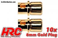 Connector - 8.0mm - Male (10 pcs) - Gold