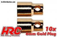 Connector - 8.0mm - Female (10 pcs) - Gold