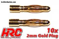 Stecker - 2.0mm - männchen (10 Stk.) - Gold