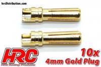 Connector - 4.0mm - Male (10 pcs) - Gold