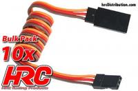 Servo Extension Cable - Male/Female - JR  -  50cm Long - BULK 10 pcs-22AWG