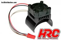 Motor Heat Sink - TOP with Brushless Fan - 5~9 VDC - 540 motors - Black
