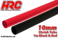 Gaine Thermorétractable - 10mm - rouge et noir (1m chacun)