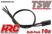 Servo Cable - JR -  30cm Long - All-Black (Black/Black/Black) - BULK 10 pcs - 22AWG