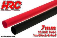 Gaine Thermorétractable -  7mm - rouge et noir (1m chacun)