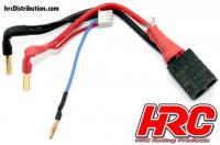 Charge & Drive Lead - 4mm Plug to TRX & Balancer Battery Plug with Polarity Check LED - Gold
