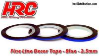 Fine Line Decor Tape - 2.5mm x 15m - Blue Metallic  (15m)