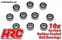 Ball Bearings - metric -  4x10x4mm Rubber sealed (10 pcs)