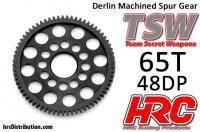 Spur Gear - 48DP - Low Friction Machined Delrin - Ultra Light  -  65T