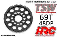 Spur Gear - 48DP - Low Friction Machined Delrin - Ultra Light - 69T