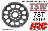 Spur Gear - 48DP - Low Friction Machined Delrin - Ultra Light - 78T