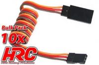 Servo Extension Cable - Male/Female - JR  -  40cm Long - BULK 10 pcs-22AWG