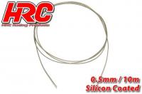Câble en acier - 0.5mm - Enduit de silicone - soft - 10m