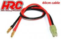 Charger Lead - 4mm Bullet to Mini Tamiya Battery Plug - 600mm - Gold
