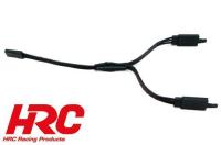 Cable - Y - JR type - 14cm - Black/Black/Black - 22AWG - with Clip