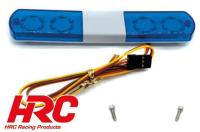 Set d'éclairage - 1/10 TC/Drift - LED - Prise JR - Barre de toit Police V3 Etroit (Bleu / Bleu)
