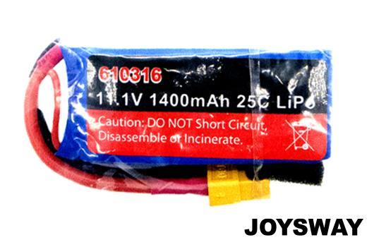 Joysway - JOY610316 - Battery - LiPo 3S - 11.1V 1400mAh 25C - 70x35x30mm - XT60