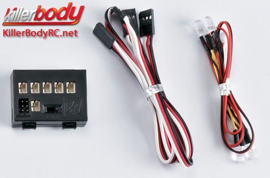 KillerBody - KBD48068 - Light Kit - 1/10 Scale - LED - Light System with Control Box - 2 warning LEDs (1 blue / 1 red)