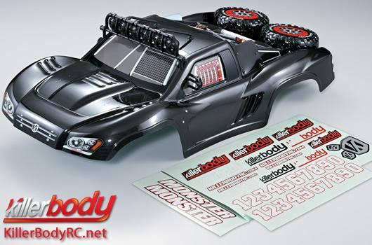 Body - 1/10 Short Course - Finished - Box - Monster - Carbon Fiber Graphics - fits Traxxas / HPI / Associated Short Course Trucks