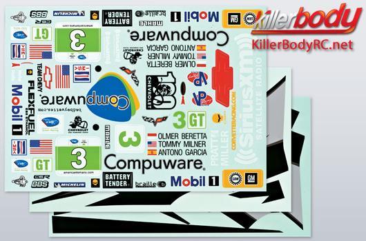 KillerBody - KBD48087 - Stickers - 1/7 Touring - Scale - Corvette GT2